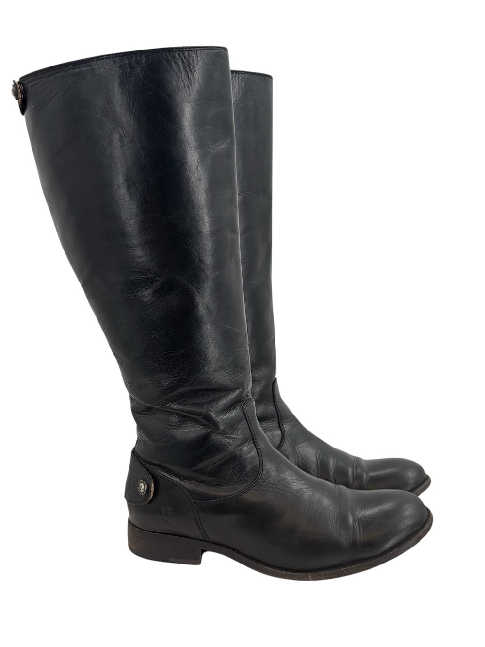 Frye Melissa Button Back Zip Leather Riding Boots Sz. 8.5 Extended Calf - Picture 3 of 9